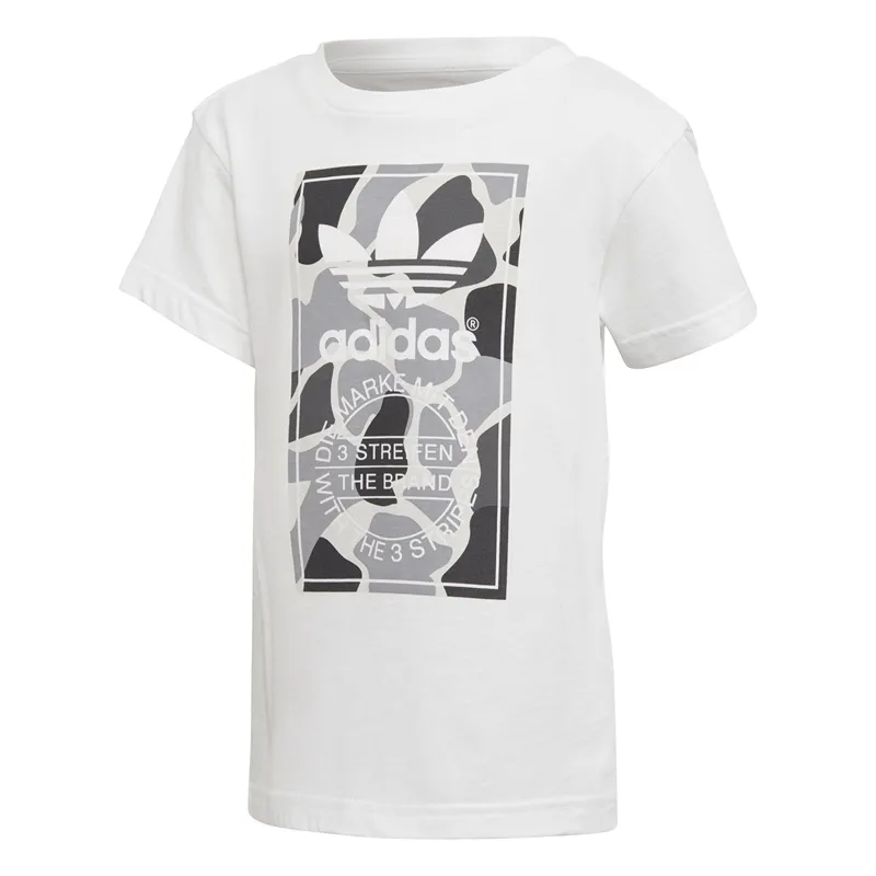 Adidas Originals Tee Camo Trefoil Kids (White/Multicolor)
