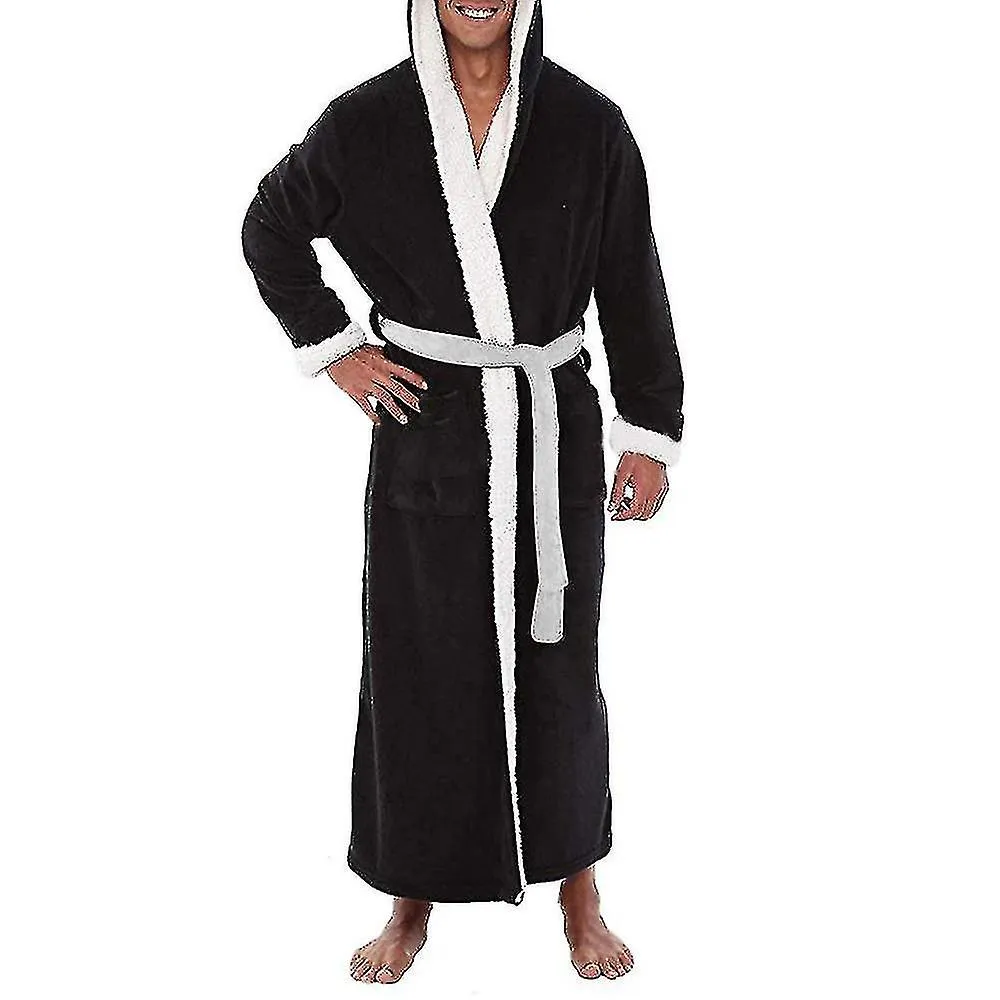 Albornoz con capucha para hombres camisón suave bata bata