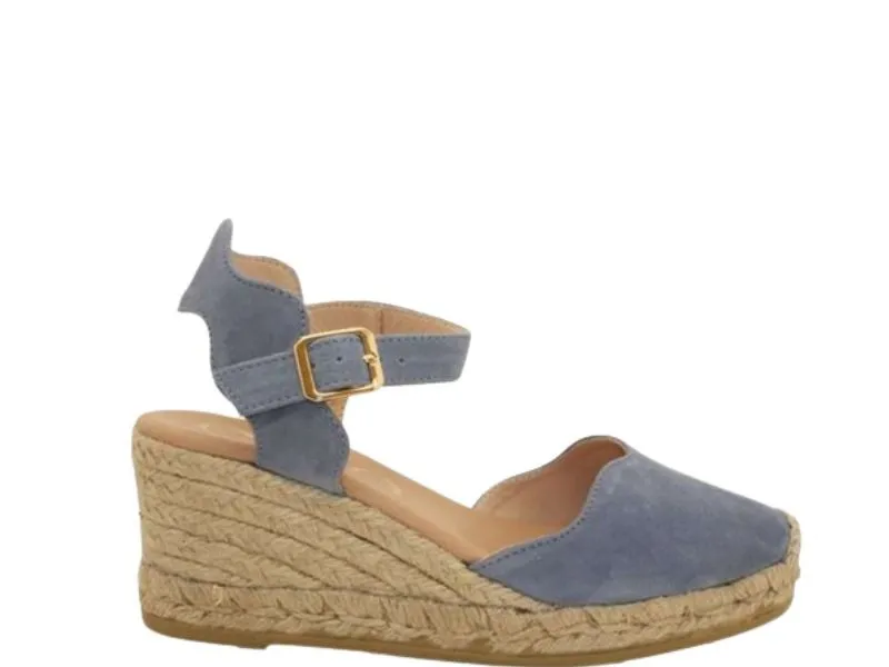 ALPARGATA DE CUÑA ROLAND GAIMO EN AZUL JEANS