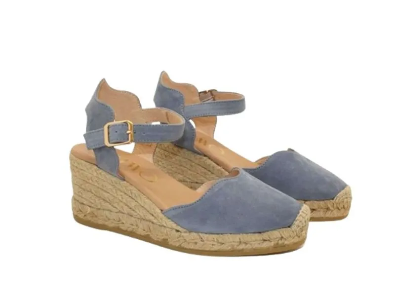 ALPARGATA DE CUÑA ROLAND GAIMO EN AZUL JEANS