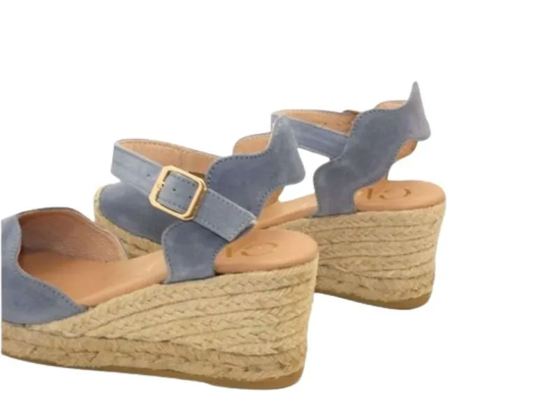 ALPARGATA DE CUÑA ROLAND GAIMO EN AZUL JEANS