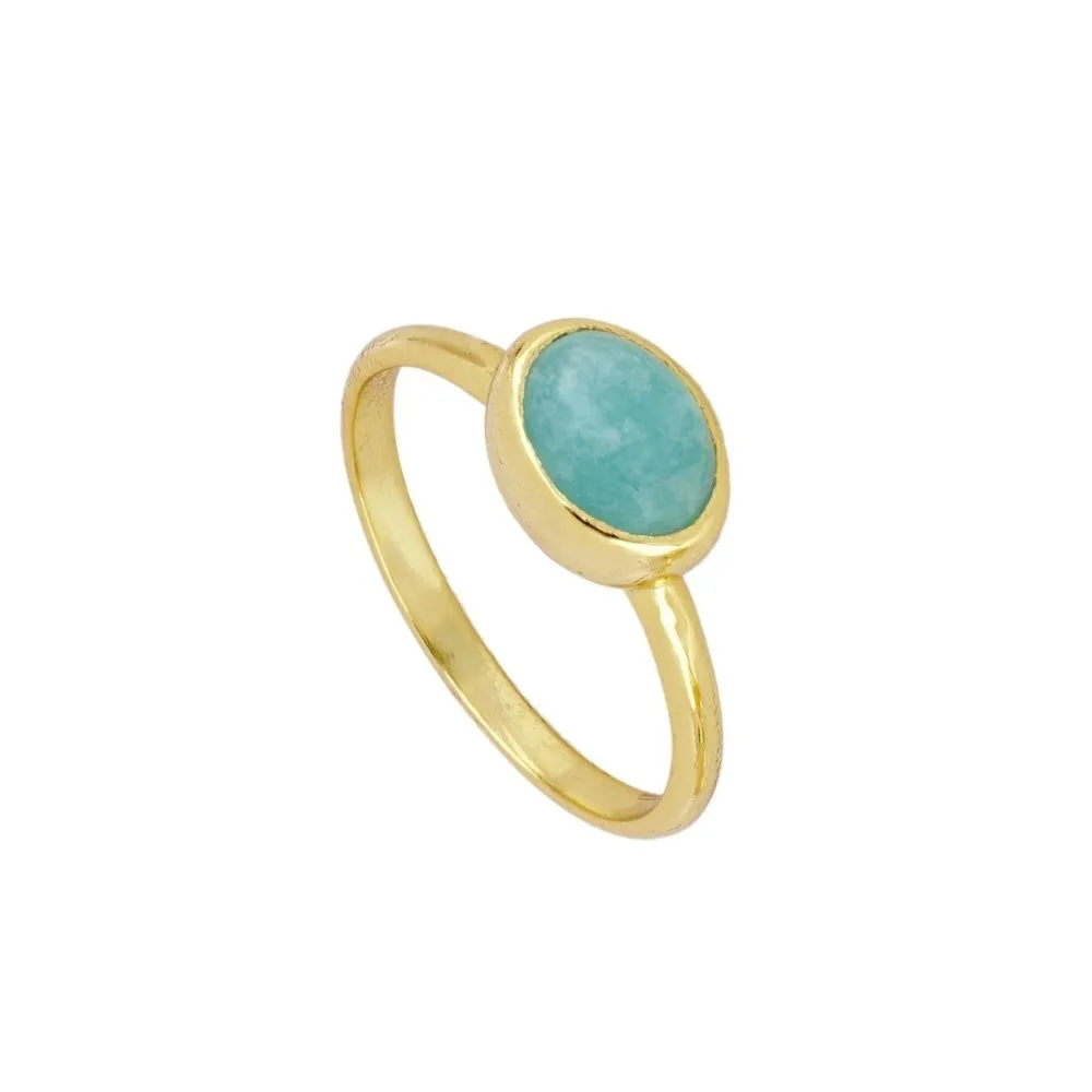 Anillo Amal Amazonita Oro