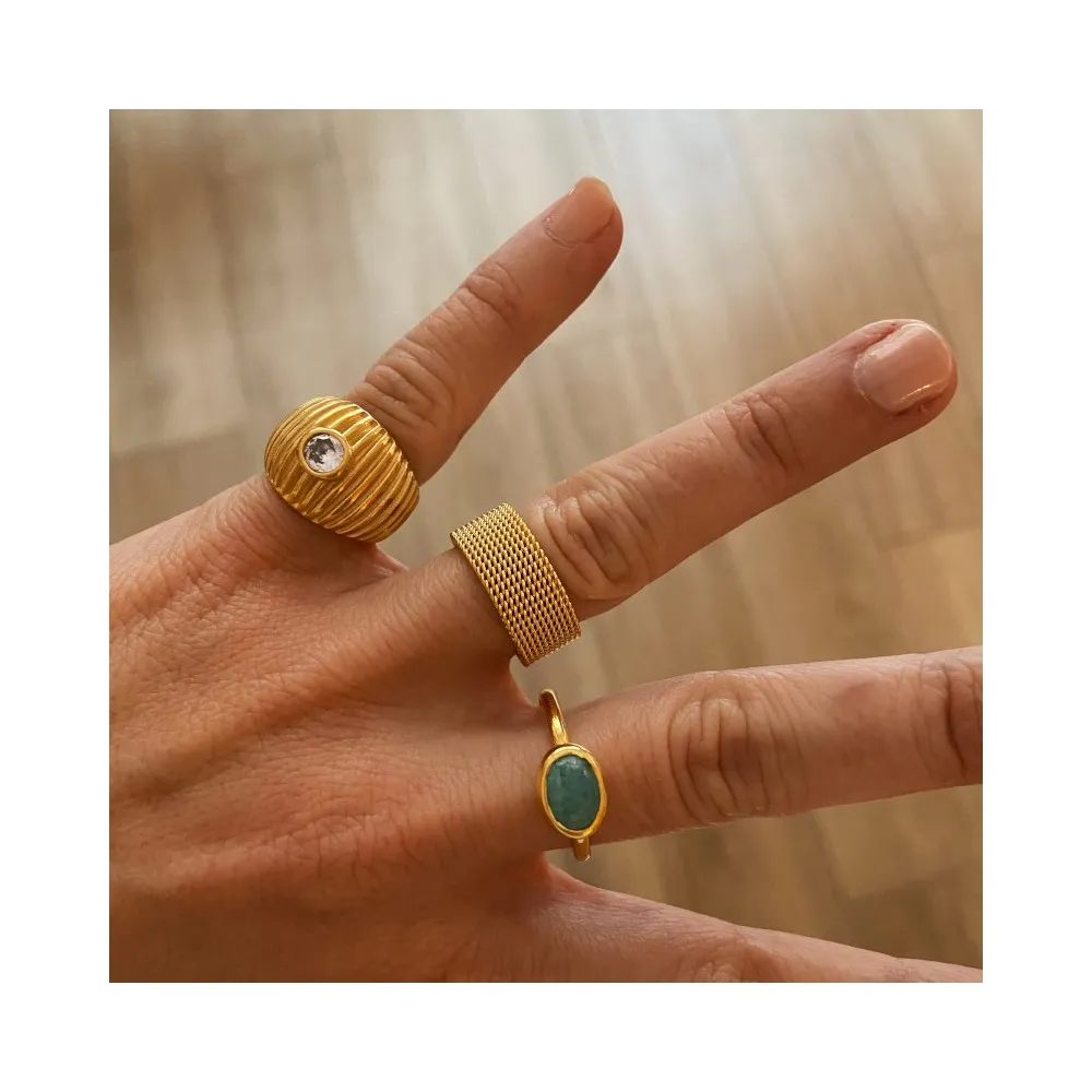 Anillo Amal Amazonita Oro
