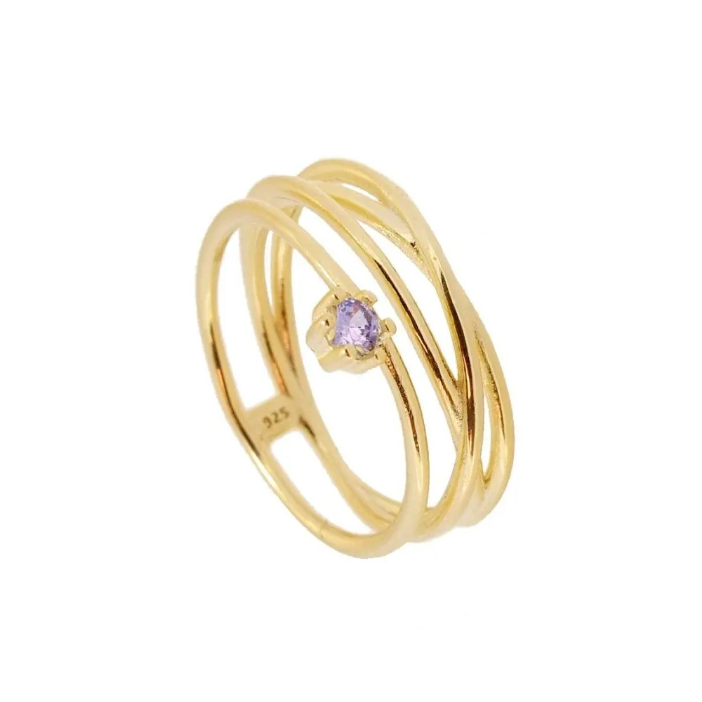 Anillo Four Lavanda Oro