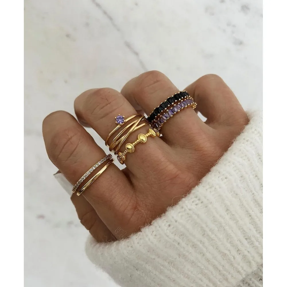 Anillo Four Lavanda Oro