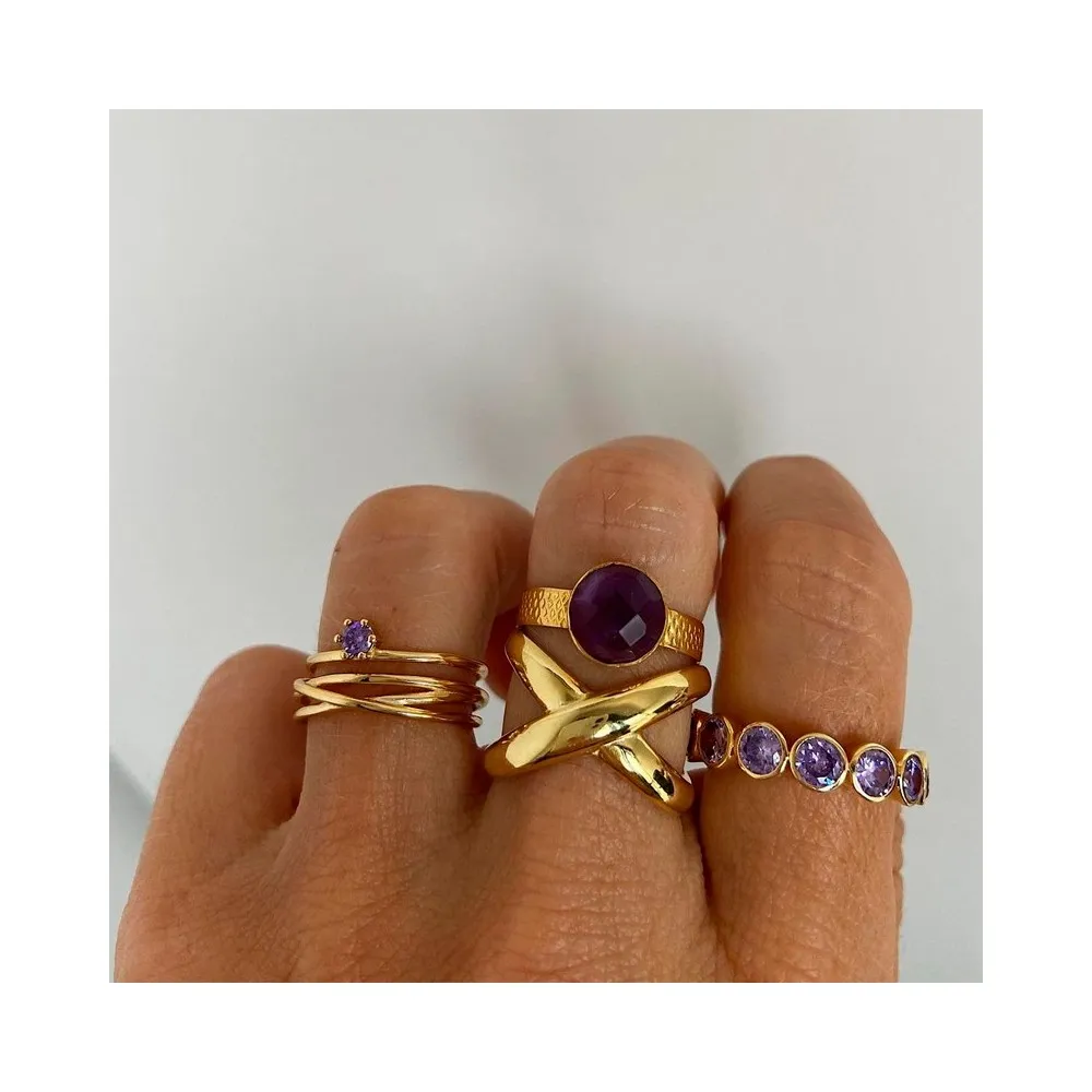Anillo Four Lavanda Oro