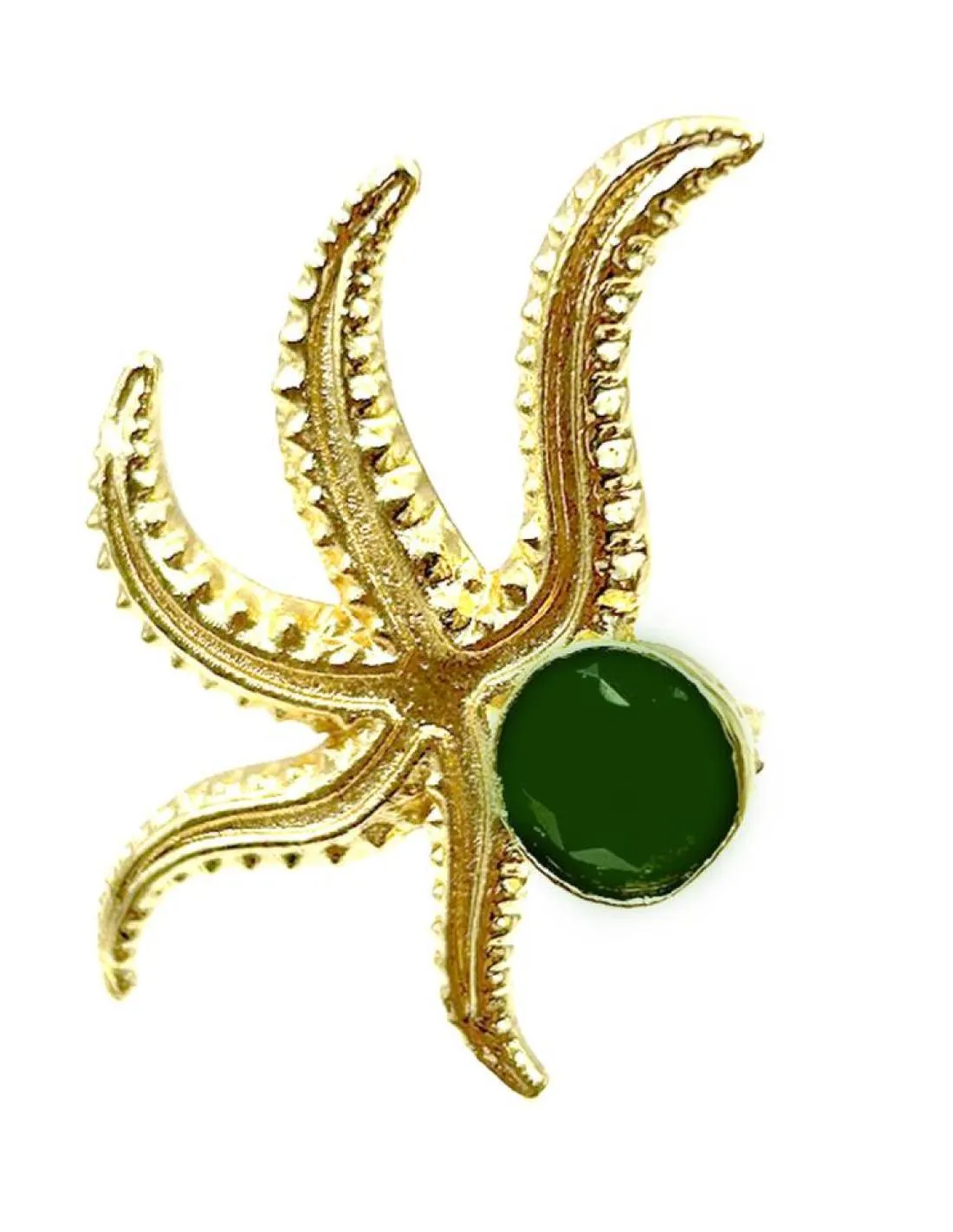 ANILLOS DORADOS PARA MUJER CON ESTRELLA DE MAR Y PIEDRA