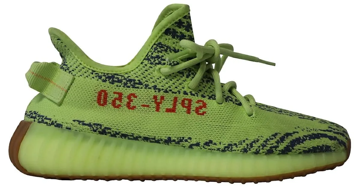 Autre Marque ADIDAS YEEZY BOOST 350 V2 en poliéster amarillo neón semicongelado 