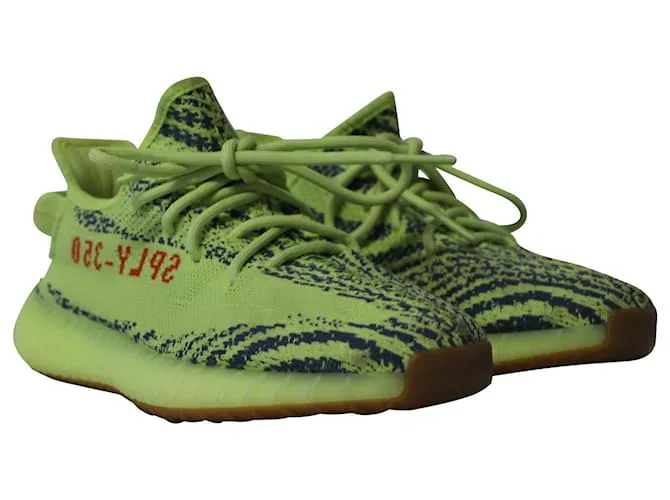 Autre Marque ADIDAS YEEZY BOOST 350 V2 en poliéster amarillo neón semicongelado 