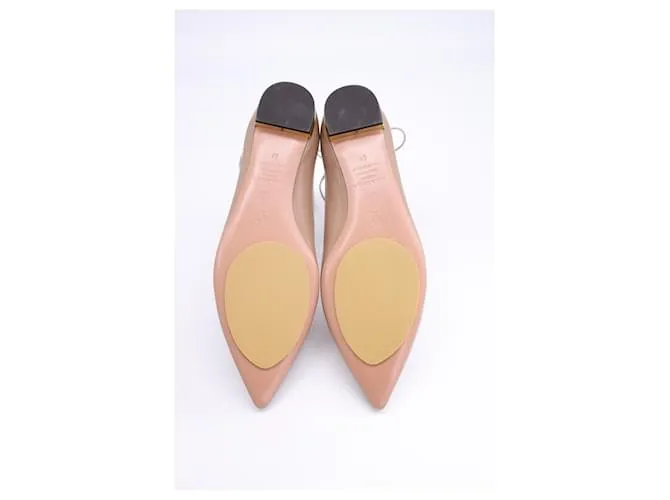 Bailarinas Aquazzura Christy en piel beige Castaño Carne 