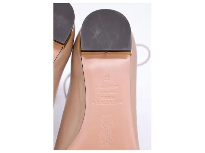 Bailarinas Aquazzura Christy en piel beige Castaño Carne 