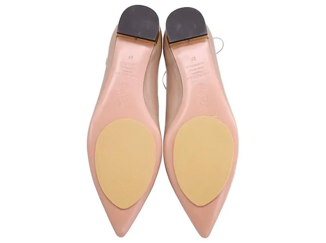 Bailarinas Aquazzura Christy en piel beige Castaño Carne 
