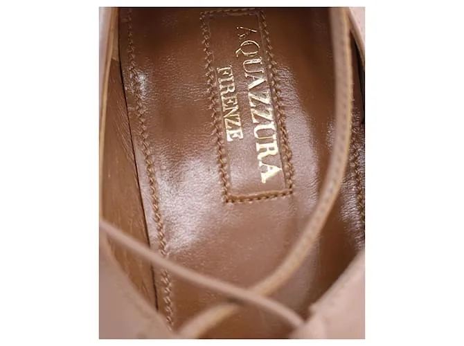 Bailarinas Aquazzura Christy en piel beige Castaño Carne 
