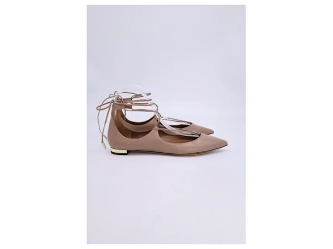Bailarinas Aquazzura Christy en piel beige Castaño Carne 