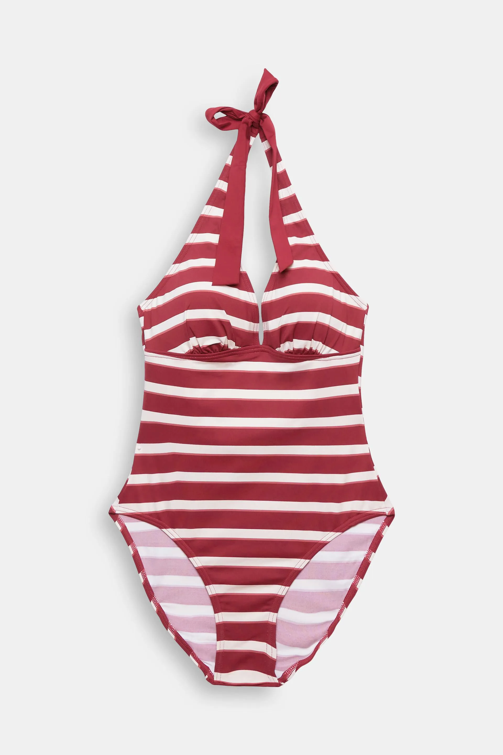 Bañador con cuello halter a rayas