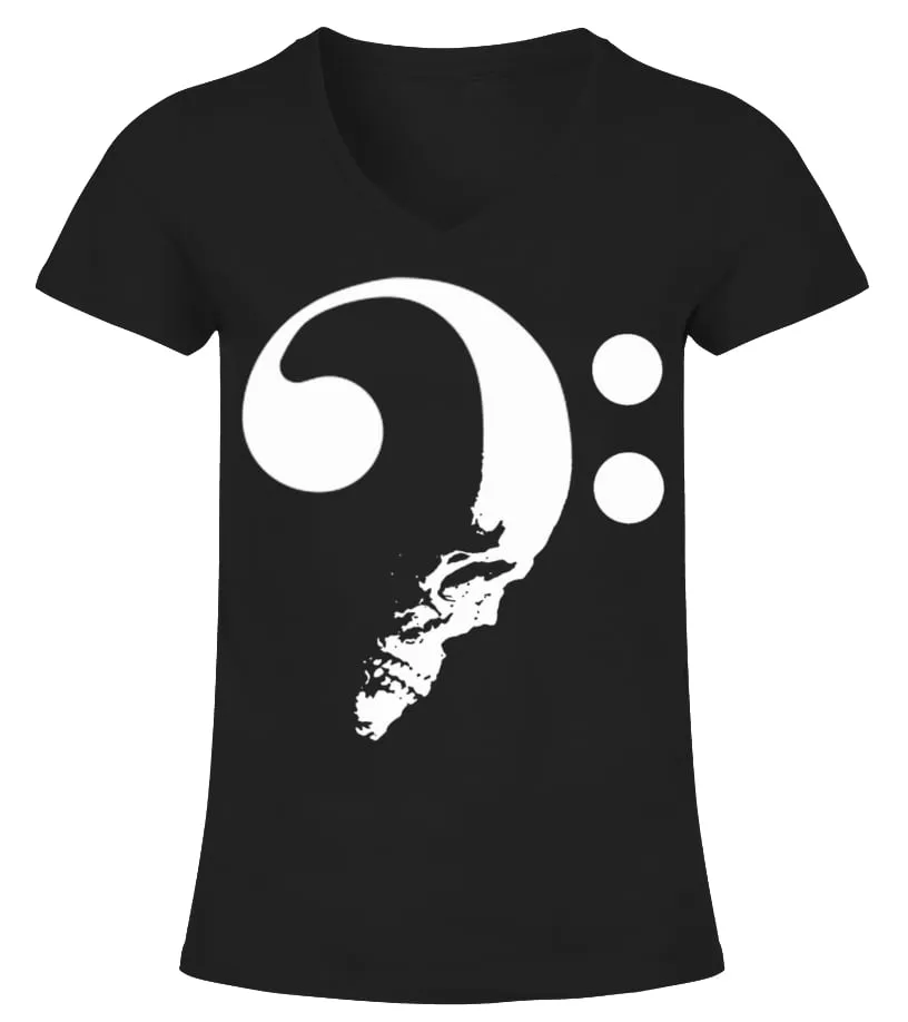 BASSSKULL2 CAMISETA CUELLO PICO MUJER