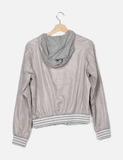 Benetton Sudadera gris impermeable