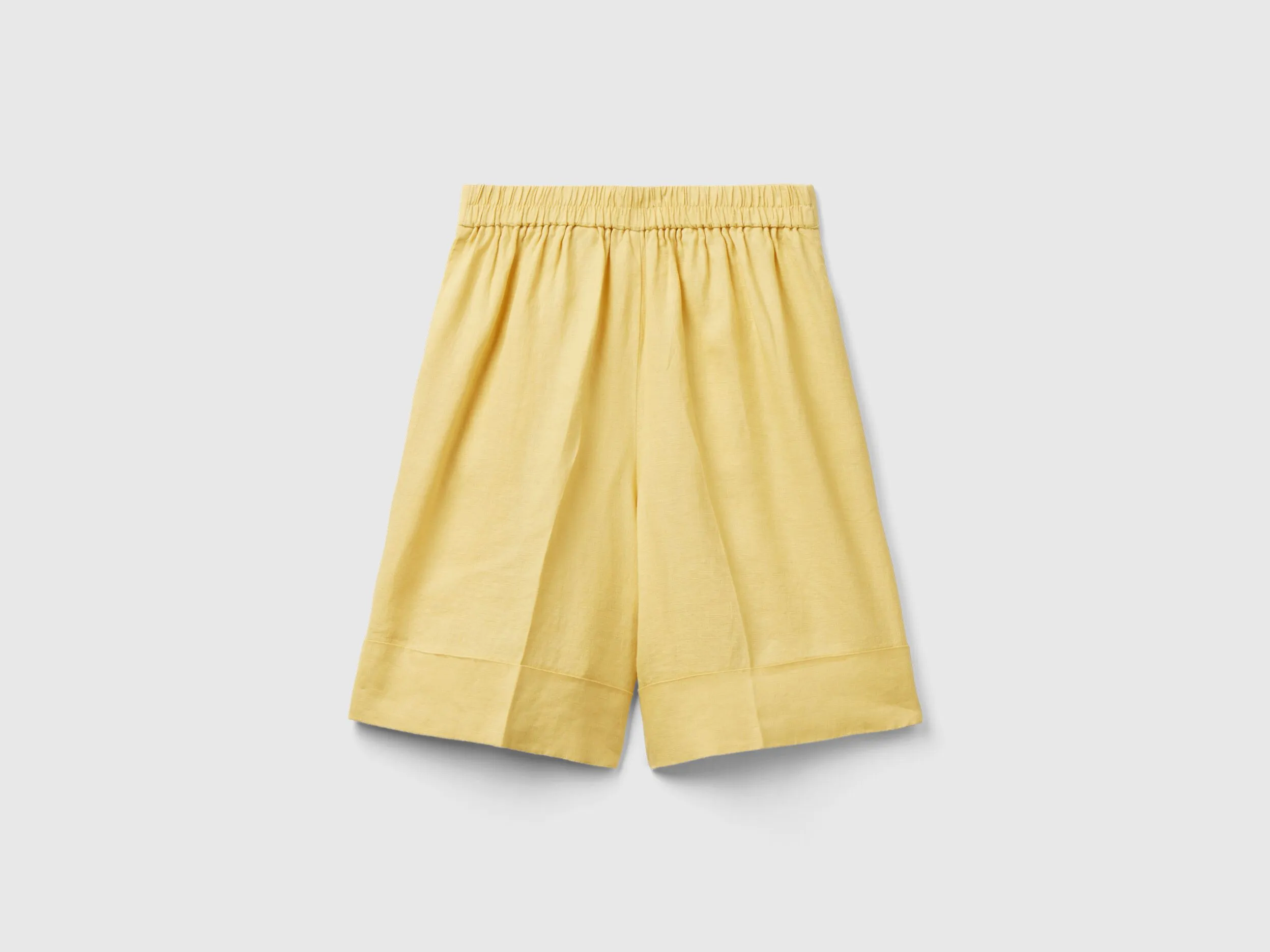 Bermudas de 100 % lino con vuelta