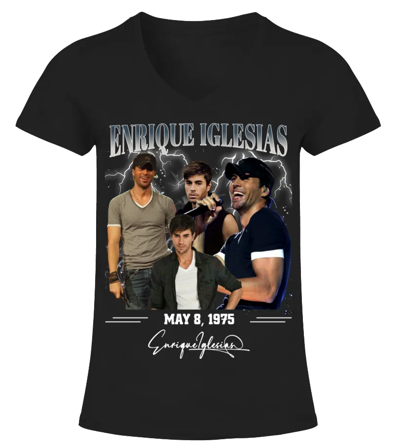 Birthday Enrique Iglesias Camiseta cuello pico Mujer