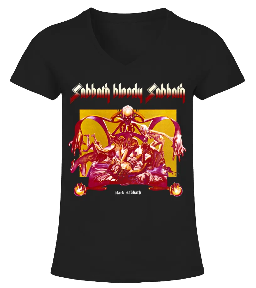 BK.Black Sabbath (19) Camiseta cuello pico Mujer