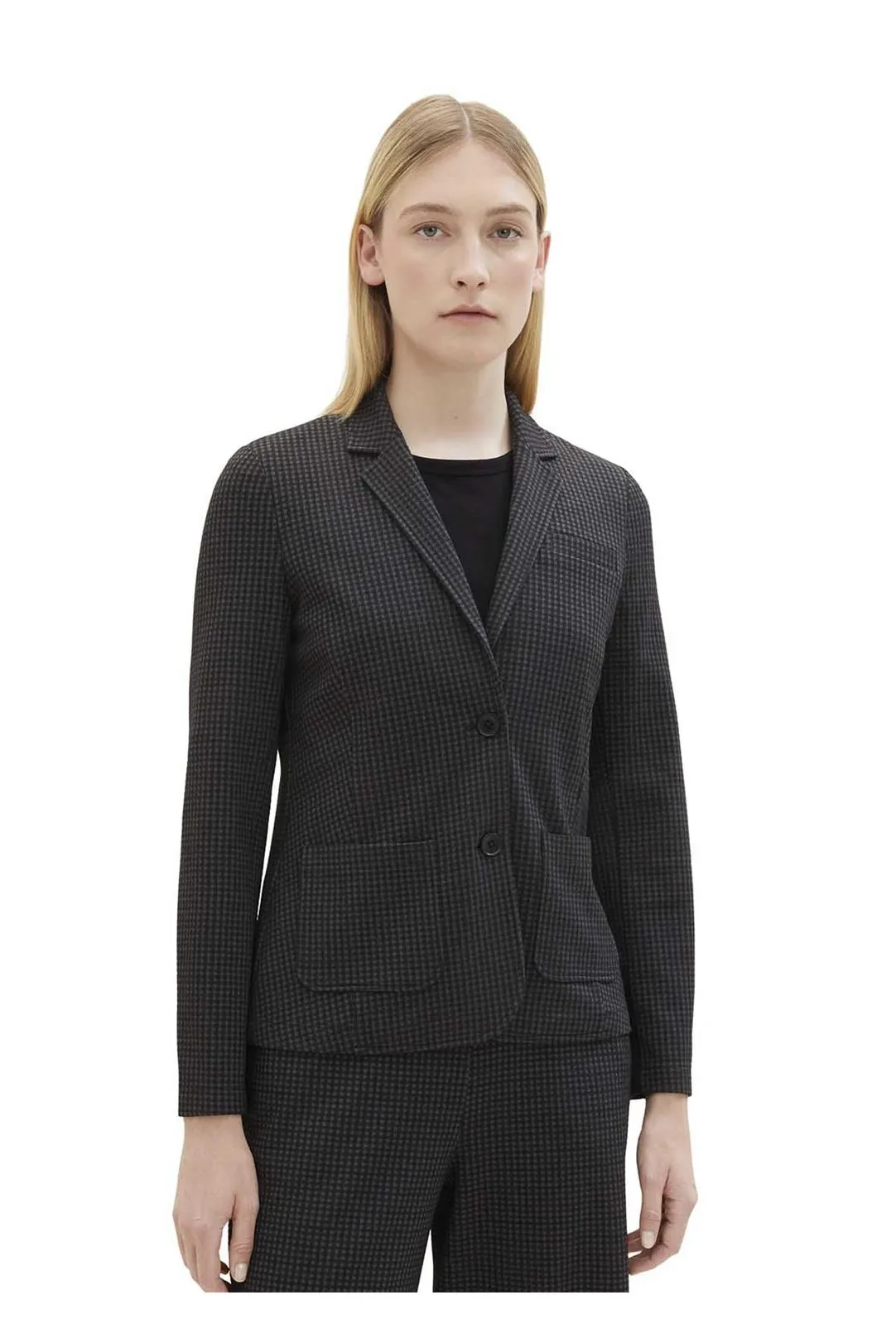 BLAZER CUADROS DE PUNTO NEGRO