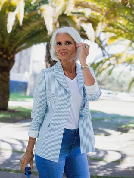 Blazer tejido de rayas