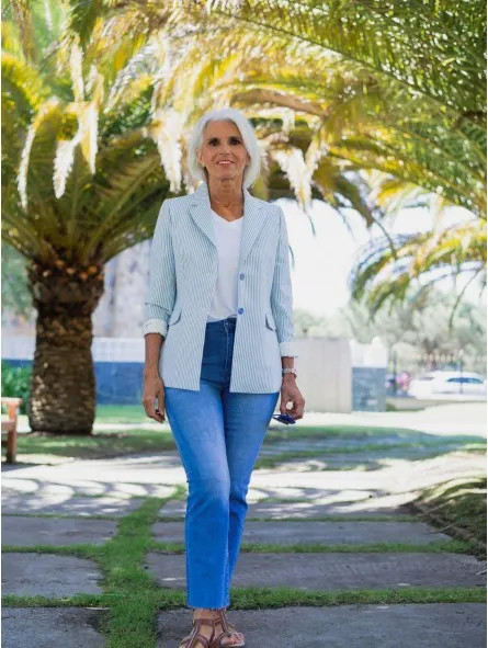 Blazer tejido de rayas