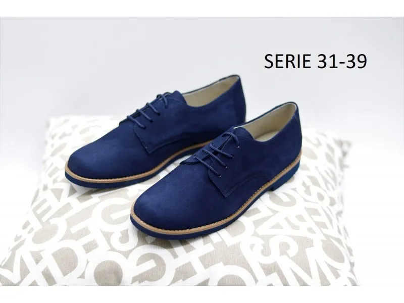 BLUCHER DE PIEL SERRAJE PARA VESTIR 11368 PIRUFIN EN COLOR AZUL