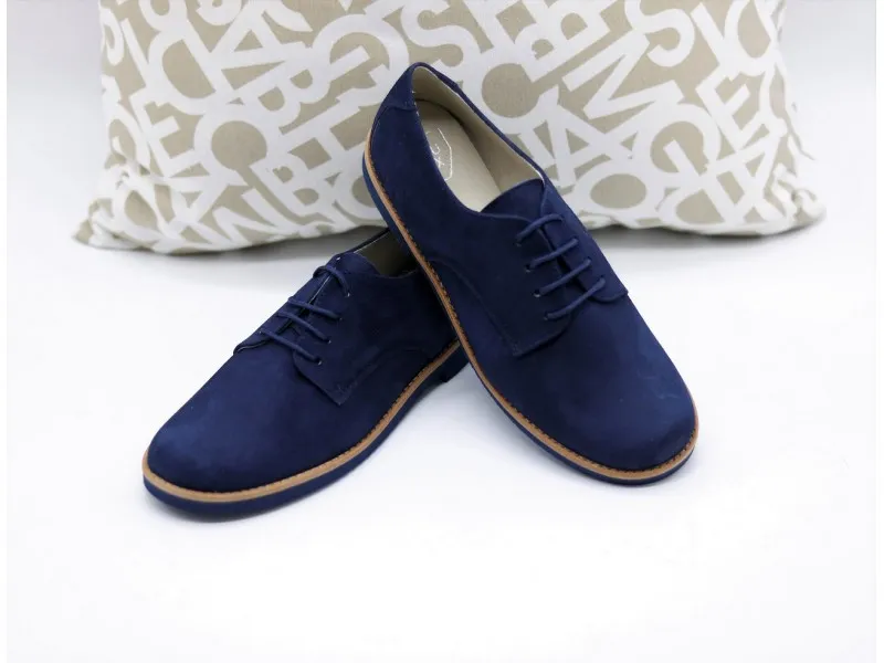 BLUCHER DE PIEL SERRAJE PARA VESTIR 11368 PIRUFIN EN COLOR AZUL