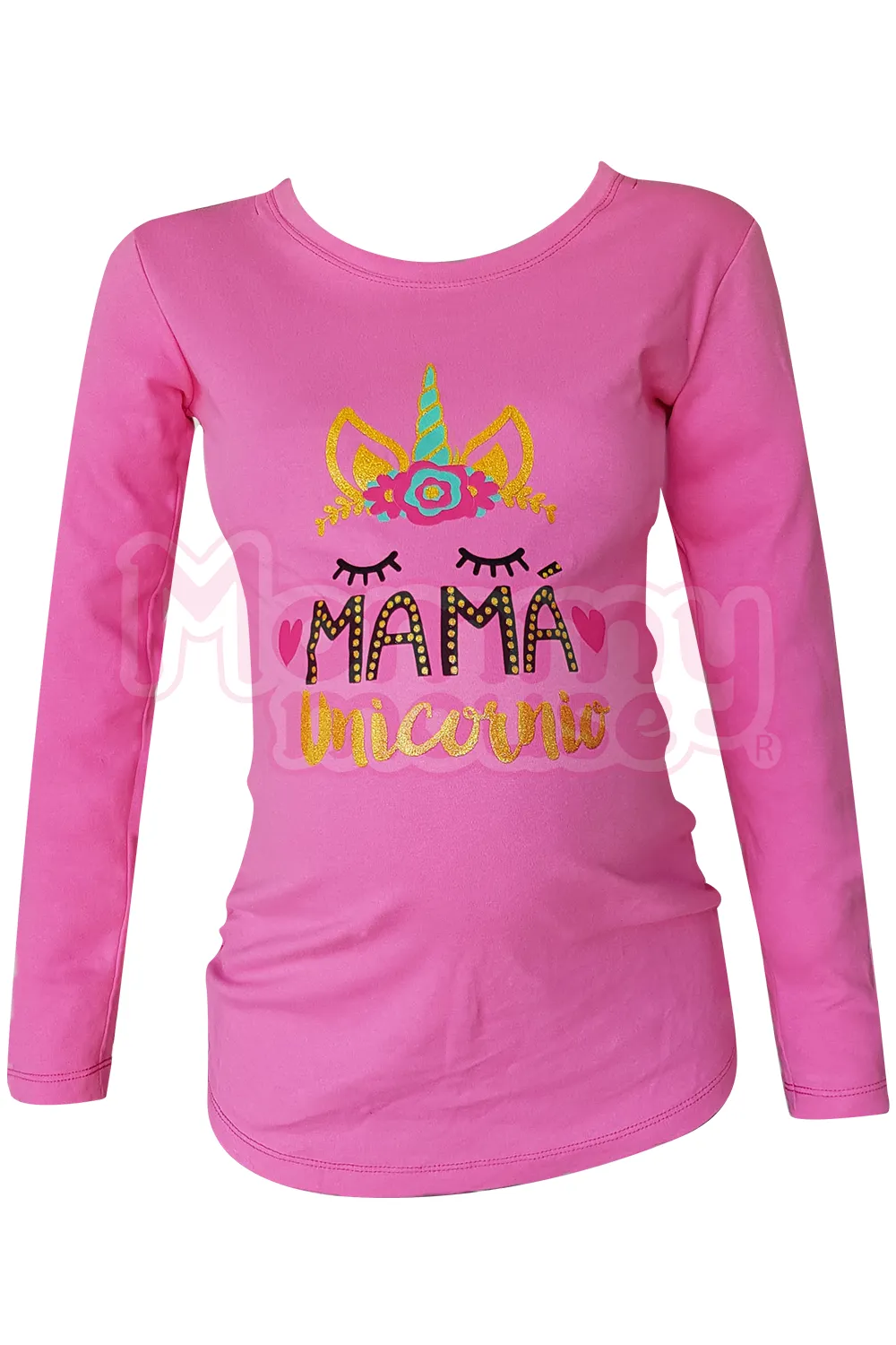 Blusa Maternidad Básica Manga Larga. Mamá Unicornio