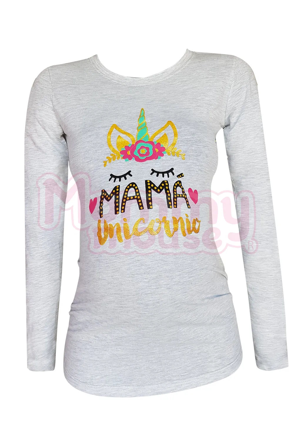 Blusa Maternidad Básica Manga Larga. Mamá Unicornio