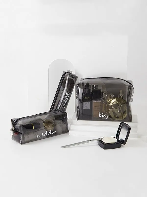 Bolsa de maquillaje transparente simple