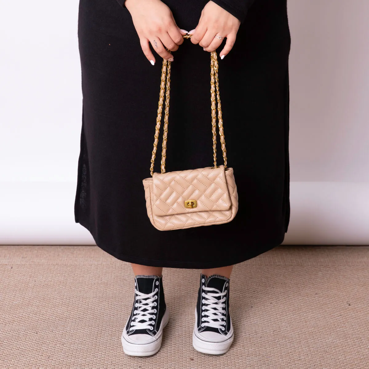 BOLSO ACOLCHADO DENIS  BEIGE