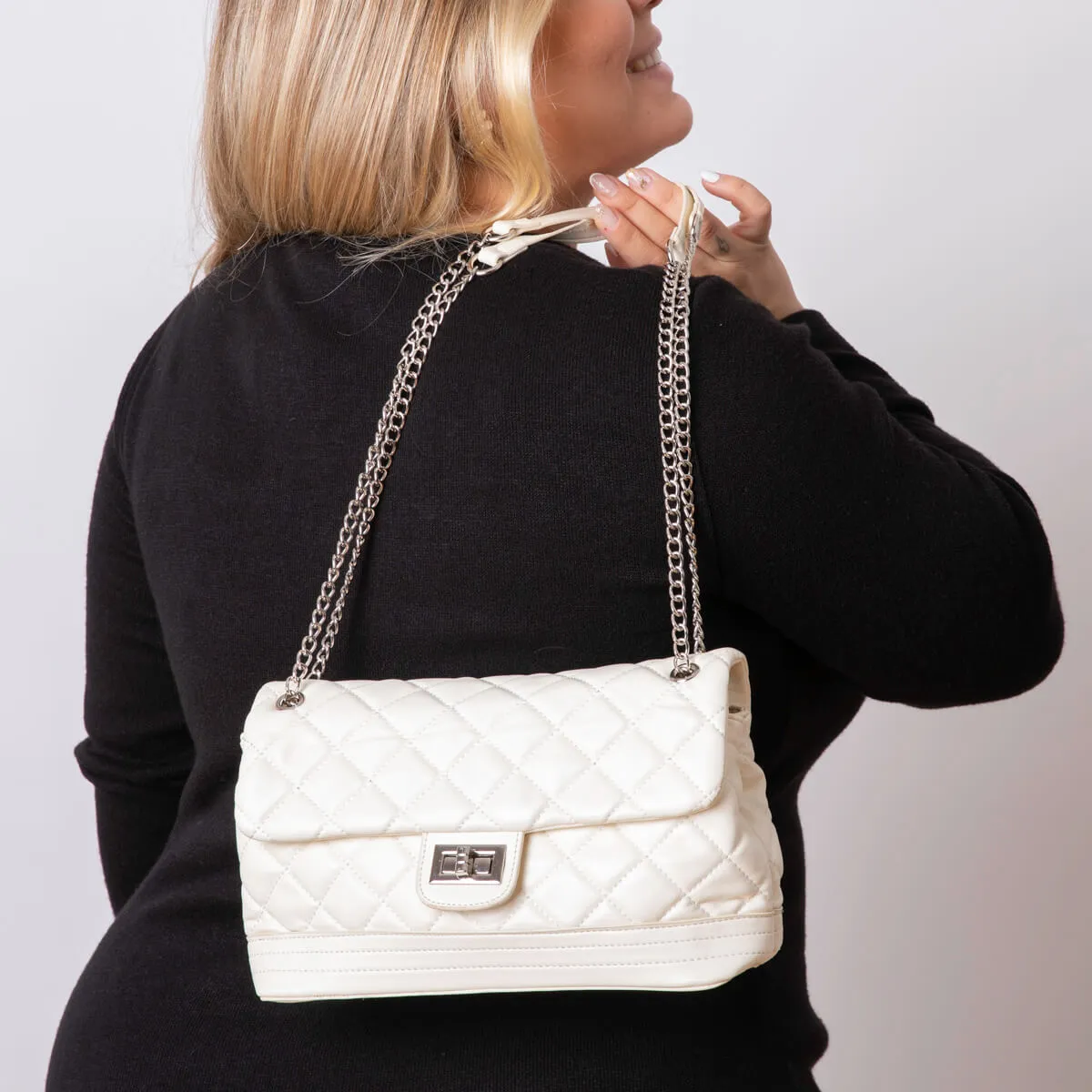 BOLSO ACOLCHADO JANIS  BLANCO