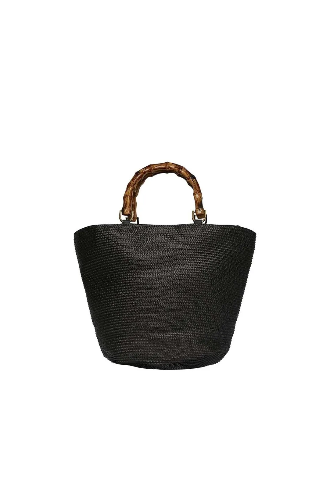 BOLSO CESTO ASA HUESO PCAMALIA NEGRO