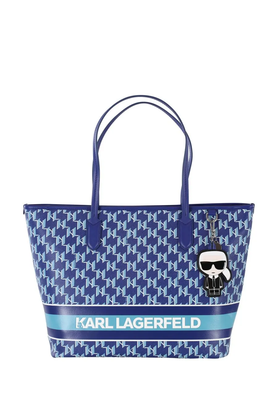 Bolso shopper azul con logotipo