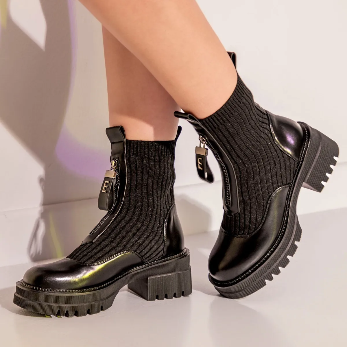 BOTA MILITAR ESTILO CALCETÍN B079F25 BLACK