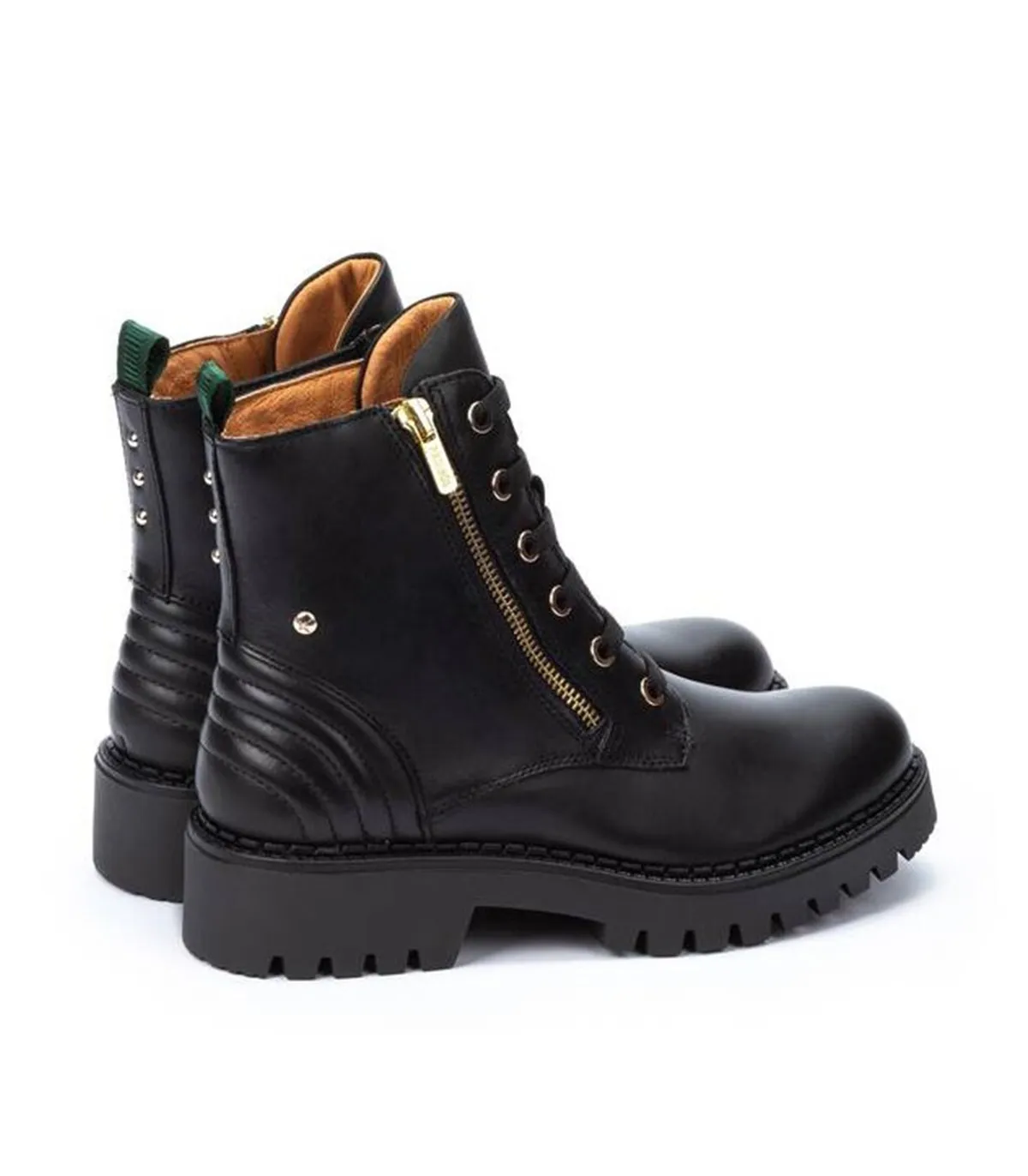 BOTINES MUJER ESTILO BIKER NEGRO