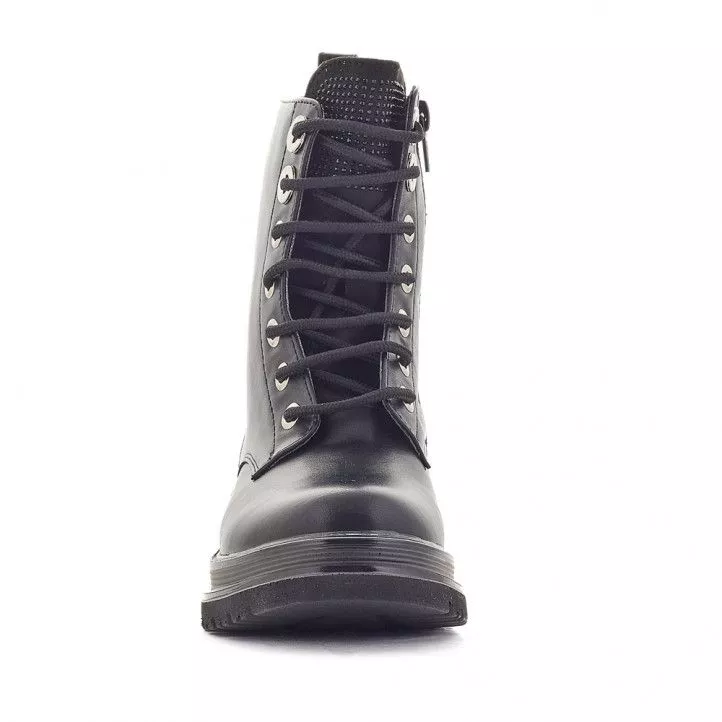 Botines QUETS! estilo militar y lengüeta con brillanetes