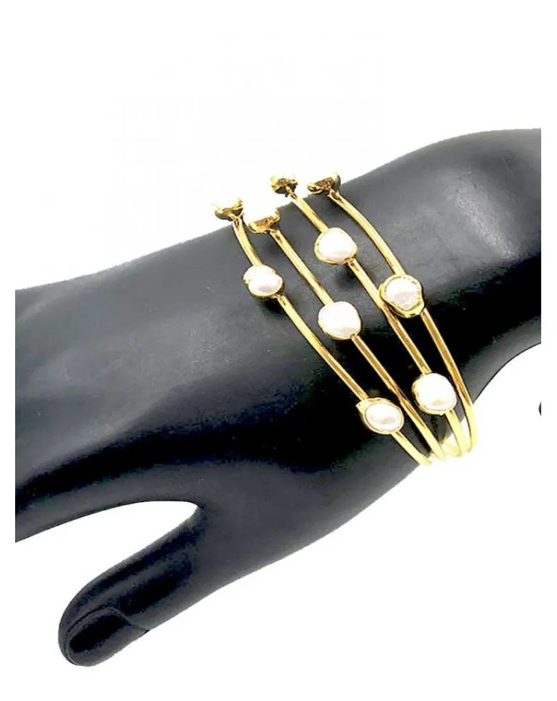 BRAZALETES DORADOS DECORADO CON PERLAS DE RIO PARA BODAS