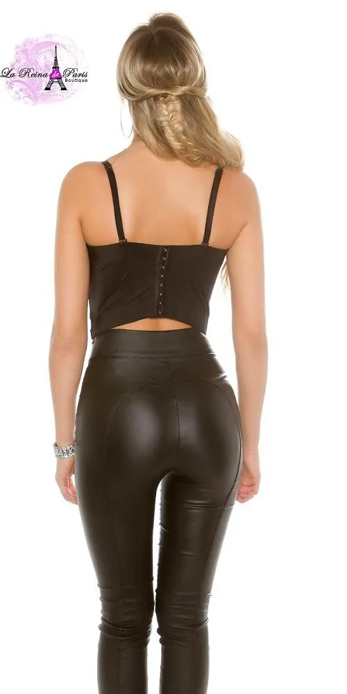 Bustier negro con transparencia