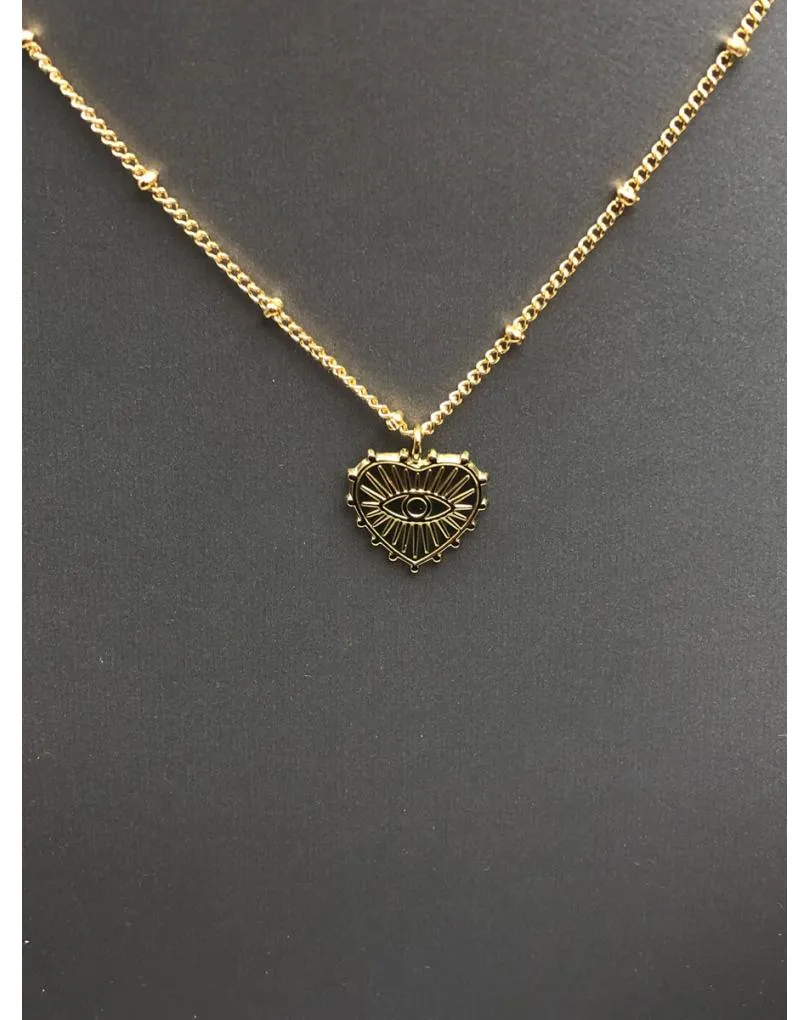 CADENITAS DORADAS CON AMOROSO CORAZON PARA LUCIR ESCOTE