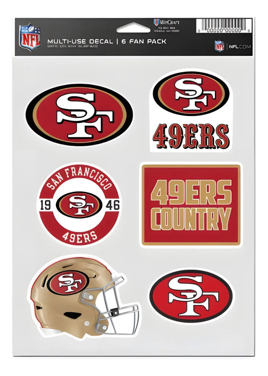 Calcomanía Set Multiuso 6pk 49ers Wc