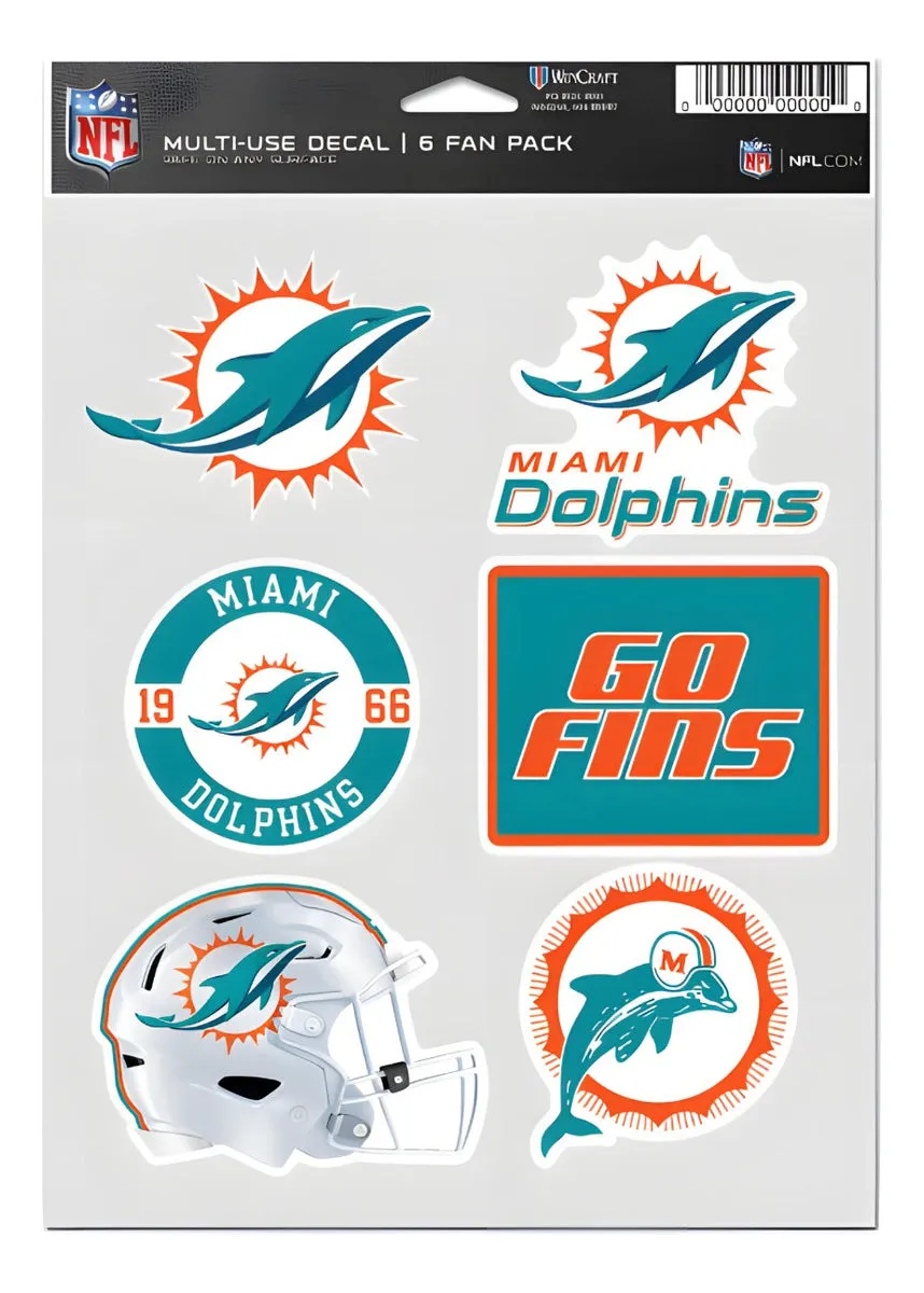 Calcomanía Set Multiuso 6pk Dolphins Wc
