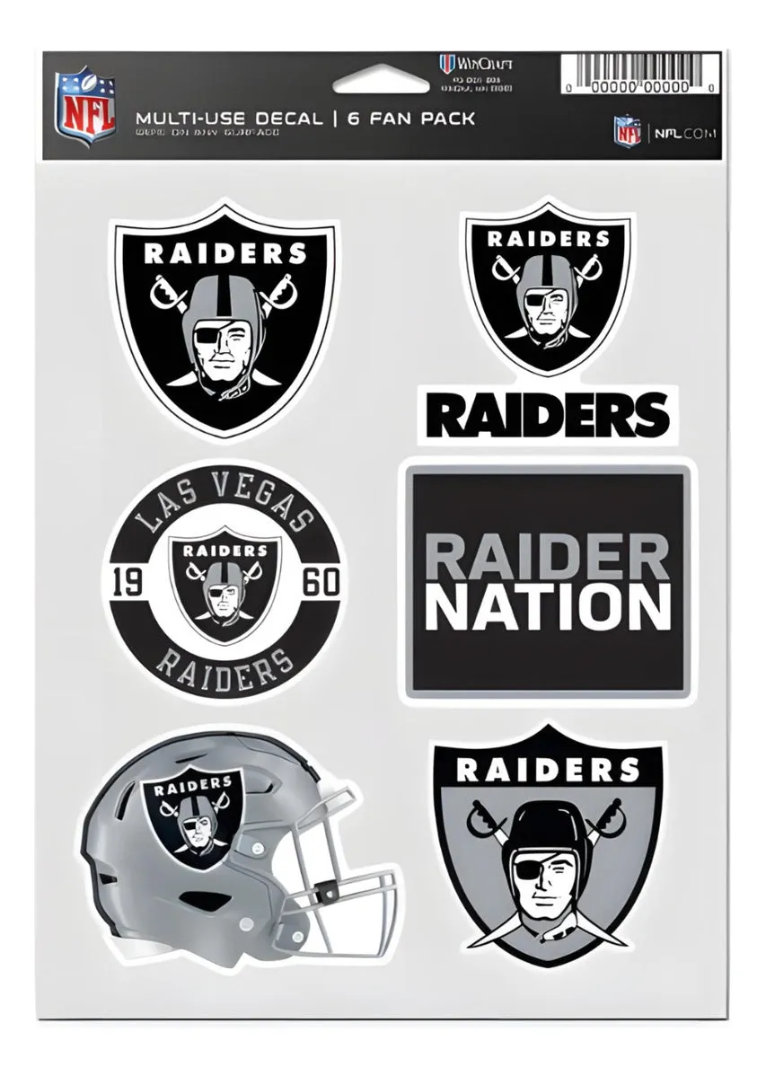 Calcomanía Set Multiuso 6pk Raiders Wc