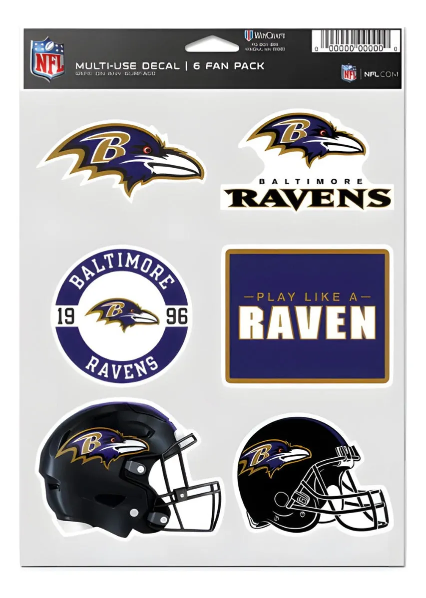 Calcomanía Set Multiuso 6pk Ravens Wc