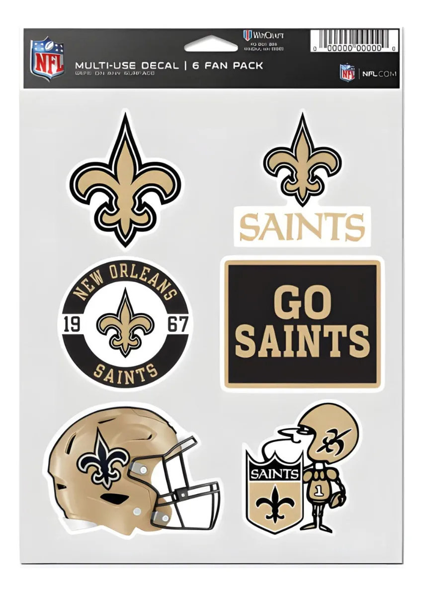 Calcomanía Set Multiuso 6pk Saints Wc