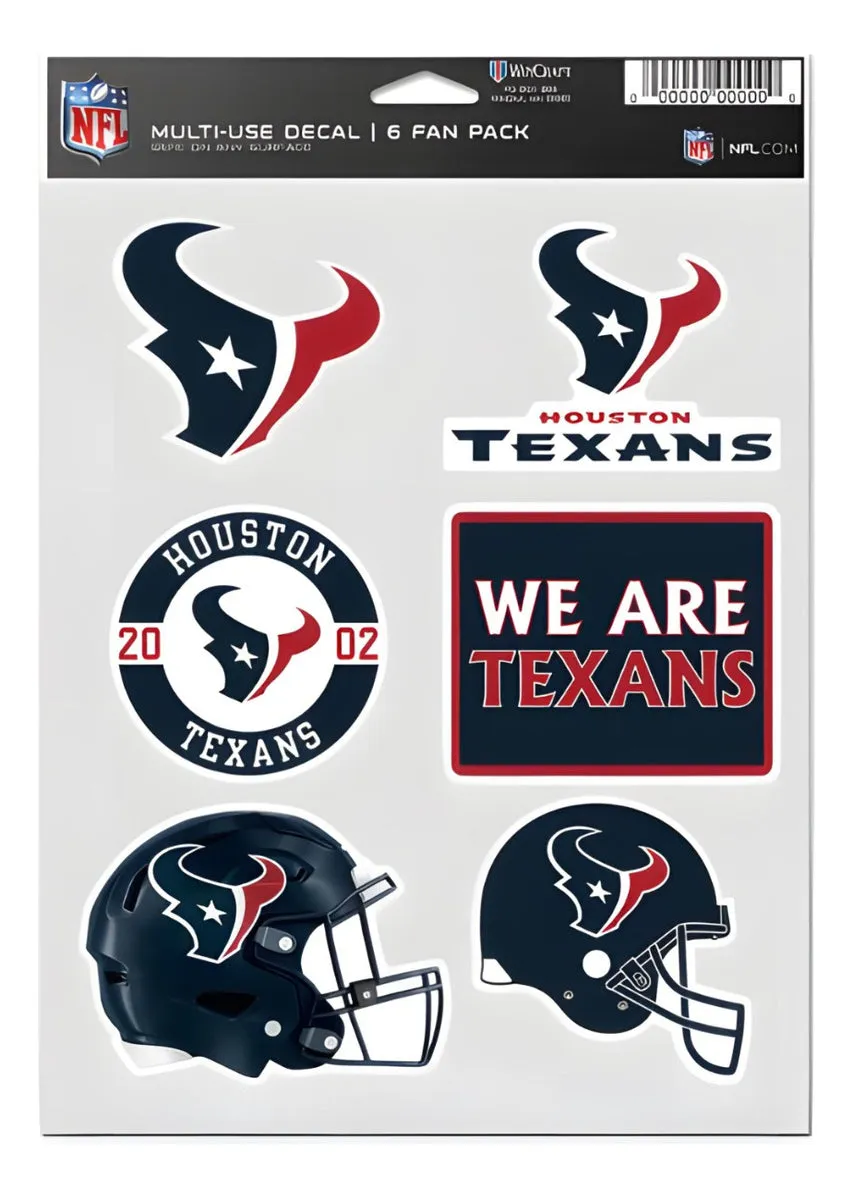 Calcomanía Set Multiuso 6pk Texans Wc