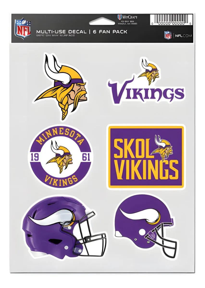 Calcomanía Set Multiuso 6pk Vikings Wc