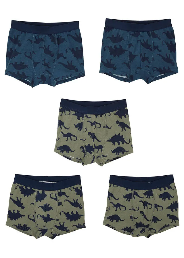 Calzoncillos bóxers para niños (5 unidades) Azul marino/índigo/verde oliva